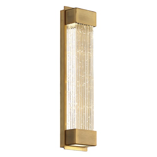 Modern Forms by WAC Lighting Tower 14-Inch LED Sconce in Aged Brass 3500K by Modern Forms WS-58814-AB