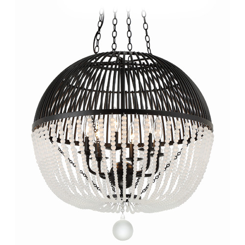 Crystorama Lighting Crystorama Lighting Duval Matte Black Pendant Light with Globe Shade DUV-626-MK