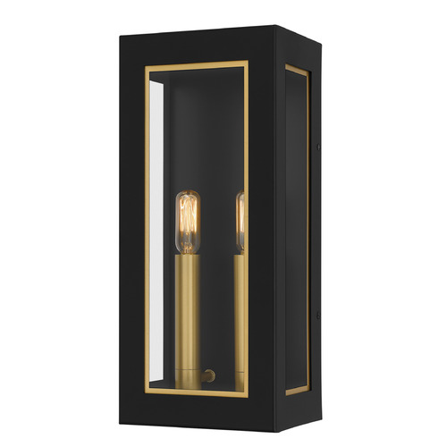 Quoizel Lighting Quoizel Lighting Bourbon Matte Black & Soft Gold Outdoor Wall Light BBN8406MBK