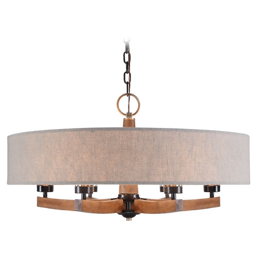 Uttermost Lighting Kalizma Home Woodall Dark Bronze & Antique Brass Chandelier by Uttermost Lighting 21331
