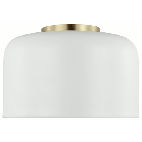 Visual Comfort Studio Collection Visual Comfort Studio Collection Malone Matte White & Satin Brass Flushmount Light 7505401-115