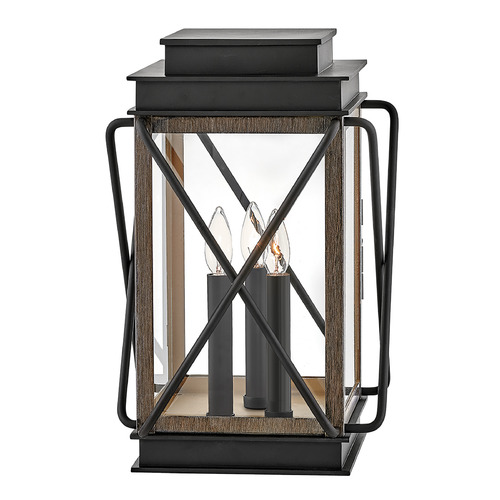 Hinkley Montecito 12V Medium Pier Mount Lantern in Black & Gray by Hinkley Lighting 11197BK-LV