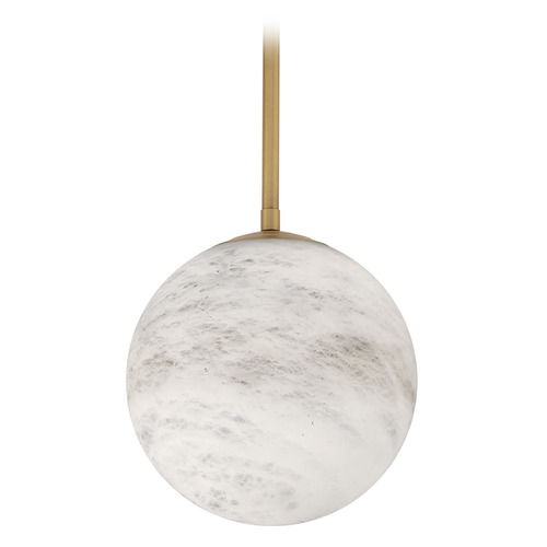 Modern Forms by WAC Lighting Modern Forms Pisces Aged Brass LED Mini-Pendant Light with Globe Shade PD-34408-30-AB