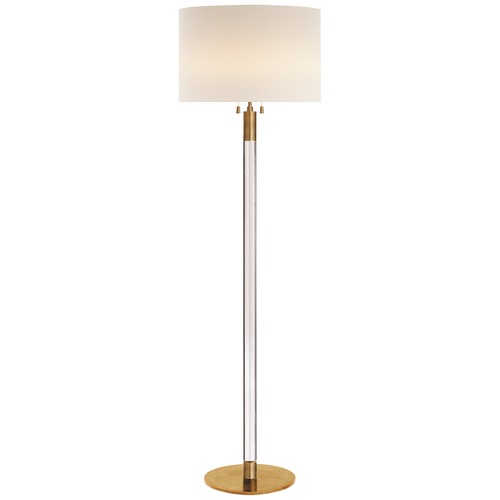 Visual Comfort Signature Collection Aerin Riga Floor Lamp in Clear & Antique Brass by Visual Comfort Signature ARN1005HABCGL