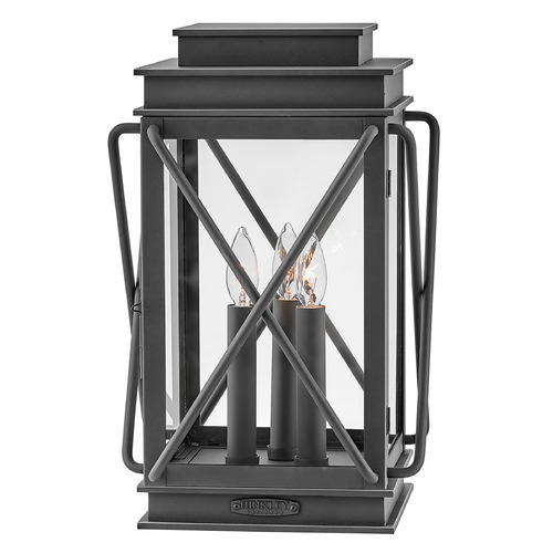 Hinkley Montecito 12V Medium Pier Mount Lantern in Black by Hinkley Lighting 11197MB-LV