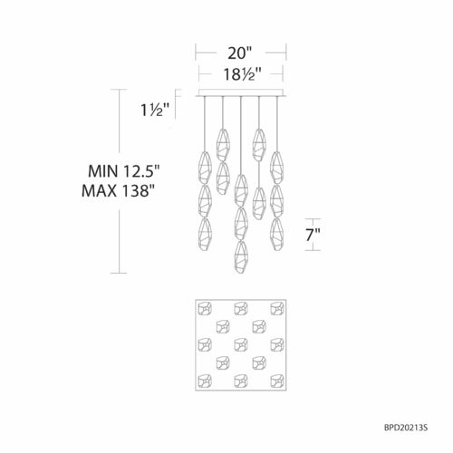 Schonbek Beyond Schonbek Beyond Martini Aged Brass LED Multi-Light Pendant BPD20213SOH-AB