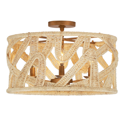 Kalco Lighting Kalco Lighting Soga Modern Gold & White Semi-Flushmount Light 525745MGW