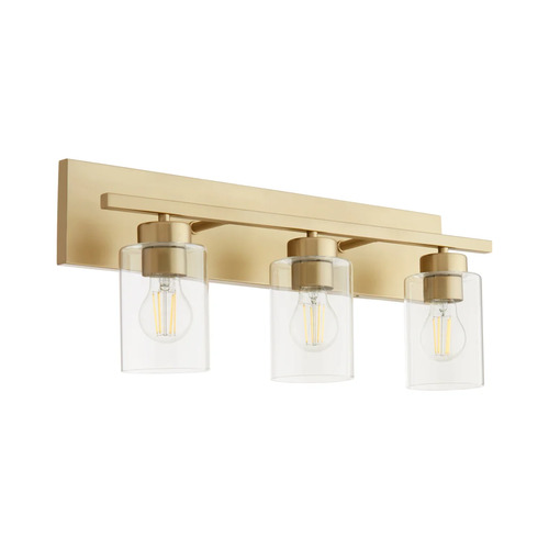 Quorum Lighting Carter 3-Light Bath Light in Aged Brass by Quorum Lighting 5012-3-80