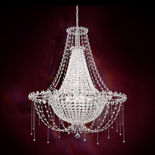 Schonbek Lighting Schonbek Worldwide Lighting Chrysalita Polished Stainless Steel Crystal Chandelier CM8334N-401R