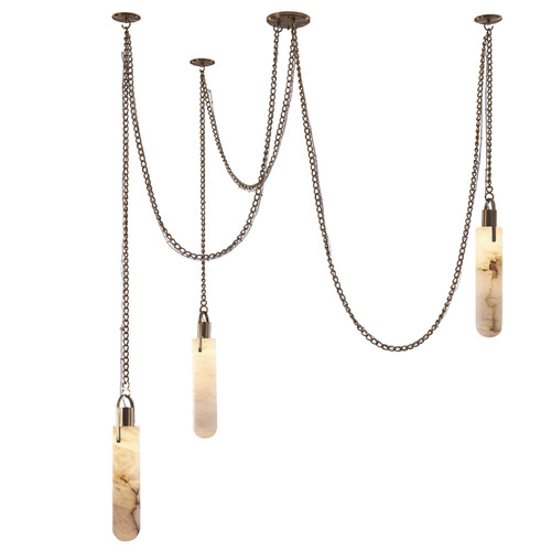Kalco Lighting Kalco Lighting Flint Winter Brass LED Swag Light with Cylindrical Shade 519273WB