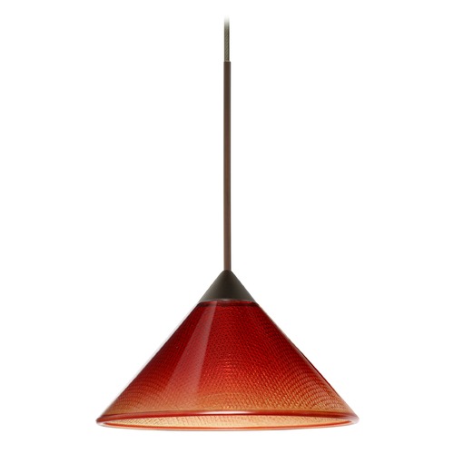 Besa Lighting Besa Lighting Kona Bronze Mini-Pendant Light with Conical Shade 1XT-117681-BR