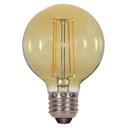 Satco Lighting 4.5W G25 LED Amber Medium Base 2000K 380 Lumens 120V Dimmable by Satco Lighting S9584