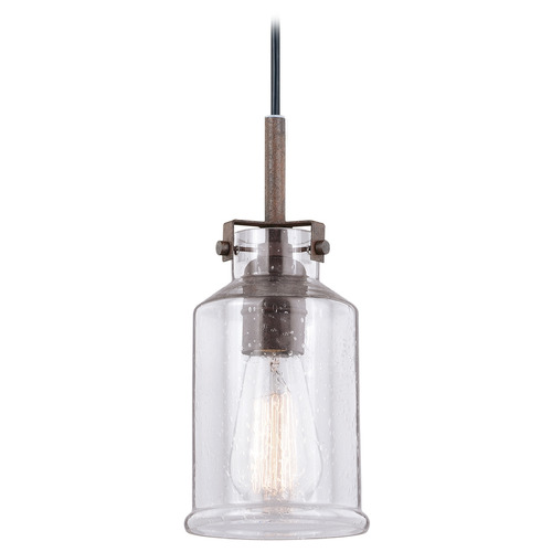 Vaxcel Lighting Vaxcel Lighting Milone Textured Rustic Bronze Mini-Pendant Light with Cylindrical Shade P0259