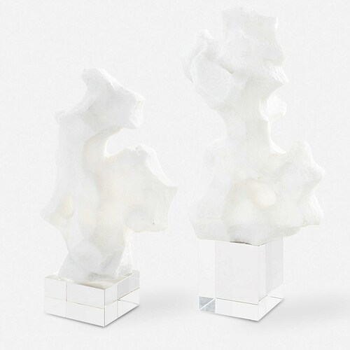 Uttermost Lighting Remnant Sculptures Set of 2 in White by Uttermost Lighting 18046