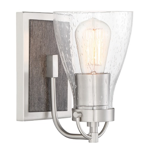 Minka Lavery Garrison Brushed Nickel with Shale Wood Sconce by Minka Lavery 3341-098