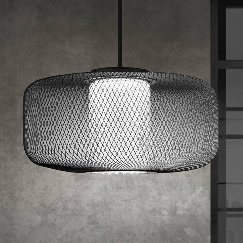 Schonbek Lighting Kodo Black LED Pendant with Cylindrical Shade by Schonbek Lighting S7832-18H