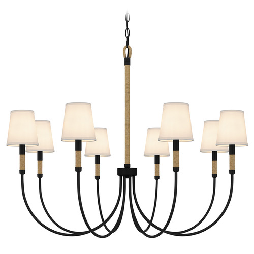 Quoizel Lighting Quoizel Lighting Bayside Matte Black & Natural Rope Chandelier BYL5039MBK