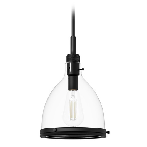 Hunter Fan Company Hunter Fan Company Van Nuys Matte Black Mini-Pendant Light with Bowl / Dome Shade 48052