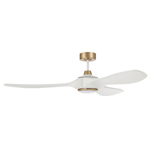 Craftmade Lighting Envy 60 White & Satin Brass LED Ceiling Fan by Craftmade Lighting EVY60WSB3