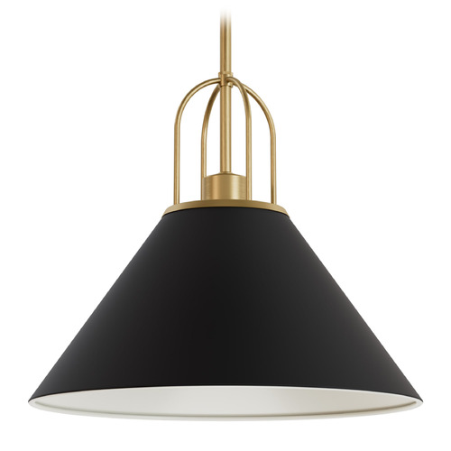 Hunter Fan Company Hunter Fan Company Carrington Isle Luxe Gold Pendant Light with Conical Shade 13165