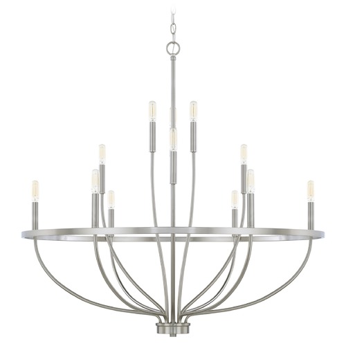 HomePlace by Capital Lighting Greyson 12-Light Chandelier in Brushed Nickel by HomePlace by Capital Lighting 428501BN