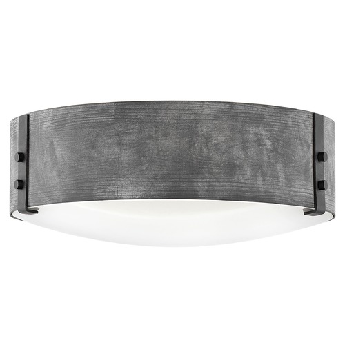 Hinkley Sawyer 15-Inch LED Outdoor Flush Mount in Aged Zinc with Black Accents by Hinkley Lighting 29203DZ-LL