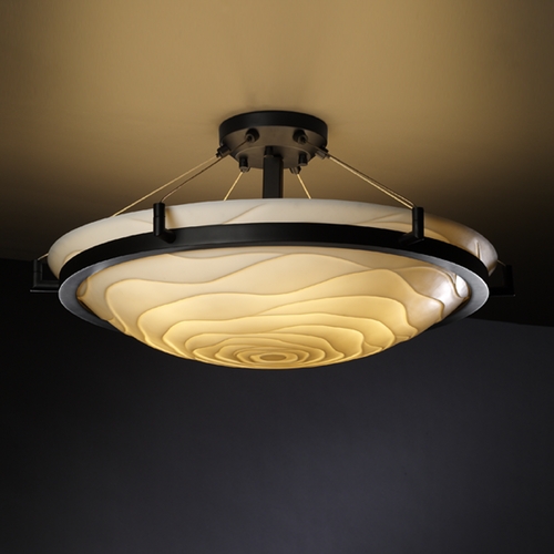 Justice Design Group Porcelina Collection Semi-Flush Mount by Justice Design Group PNA-9682-35-WAVE-DBRZ