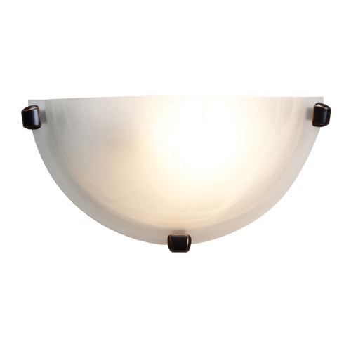 Access Lighting Modern Sconce Wall Light with Alabaster Glass in Oil Rubbed Bronze by Access Lighting 20417-ORB/ALB