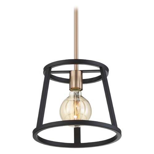 Nuvo Lighting Chassis Copper Brushed Brass & Matte Black Mini Pendant by Nuvo Lighting 60/6641