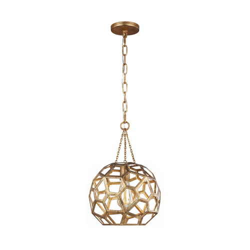 Visual Comfort Studio Collection Alexa Hampton Feccetta 11-Inch Laser Cut Antique Gild Pendant by Visual Comfort Studio AP1051ADB