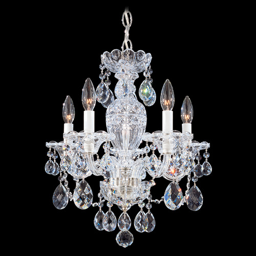 Schonbek Lighting Schonbek Worldwide Lighting Sterling Polished Silver Crystal Chandelier 2999-40R