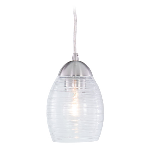Vaxcel Lighting Vaxcel Lighting Isley Satin Nickel Mini-Pendant Light with Bowl / Dome Shade P0271