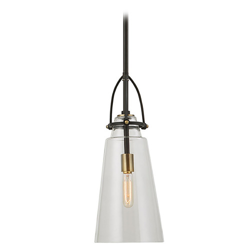 Uttermost Lighting Saugus Black & Antique Brass Mini-Pendant Light by Uttermost Lighting 21562