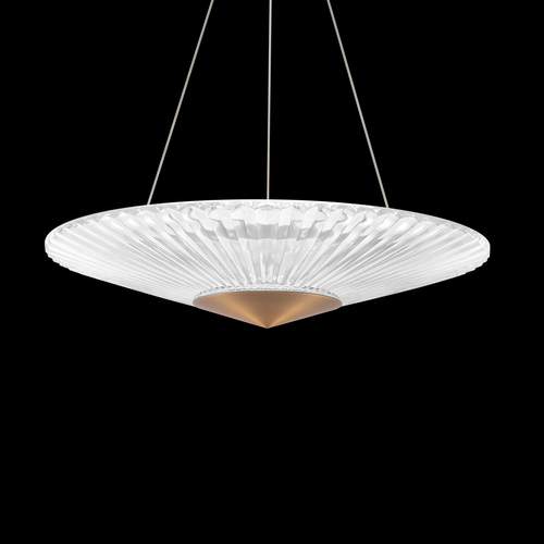 Schonbek Lighting Origami Aged Brass LED Pendant with Fluted Shade by Schonbek Lighting S7224-700H