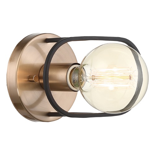 Nuvo Lighting Chassis Copper Brushed Brass & Matte Black Sconce by Nuvo Lighting 60/6651