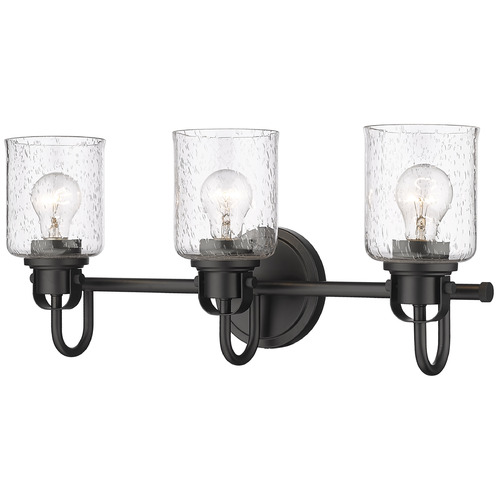 Z-Lite Kinsley Matte Black Bathroom Light by Z-Lite 340-3V-MB