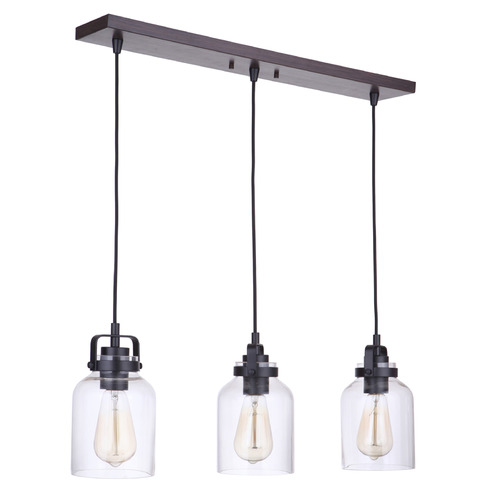 Craftmade Lighting Foxwood Flat Black & Dark Teak Multi-Light Pendant by Craftmade Lighting 53693-FBDT