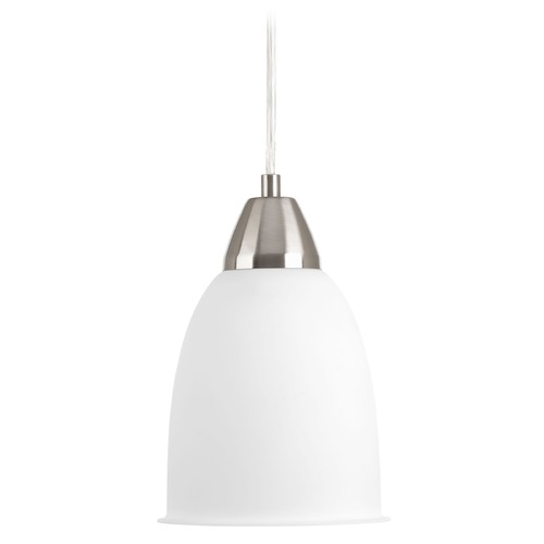 Progress Lighting Simple Brushed Nickel LED Mini Pendant by Progress Lighting P5176-0930K9