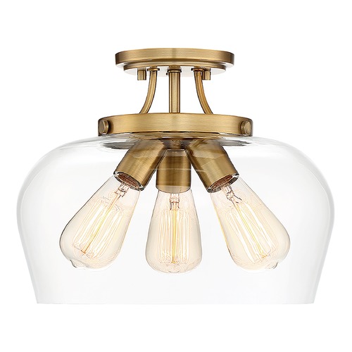 Savoy House Octave 13-Inch Semi-Flush Mount in Warm Brass by Savoy House 6-4035-3-322