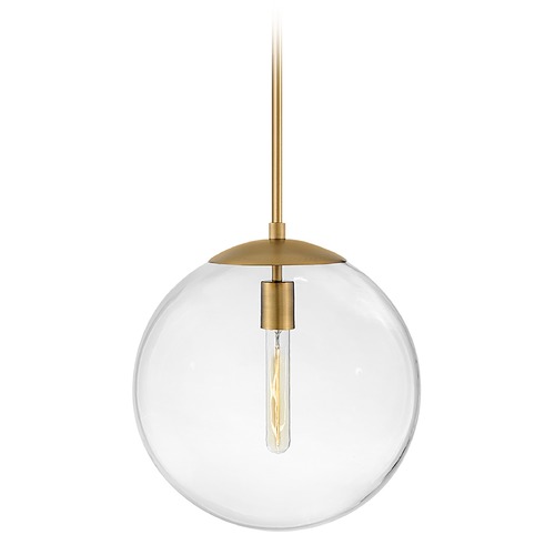 Hinkley Warby 13.5-Inch Orb Pendant in Heritage Brass with Clear Glass by Hinkley Lighting 3744HB