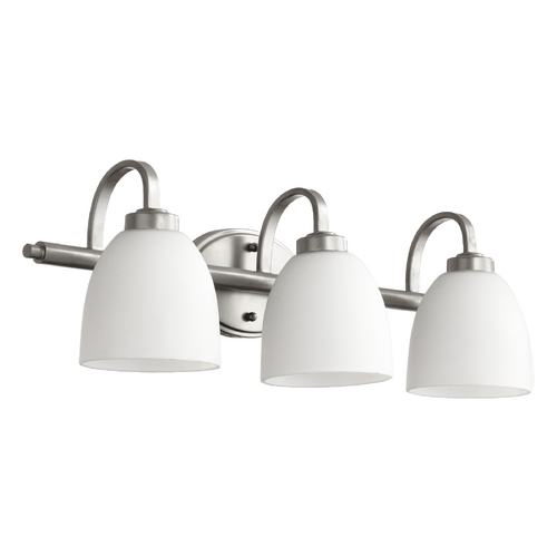 Quorum Lighting Reyes Classic Nickel Bathroom Light by Quorum Lighting 5060-3-64
