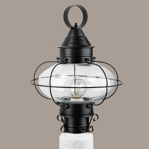Norwell Lighting Cottage Onion Black Post Light 1321-BL-CL