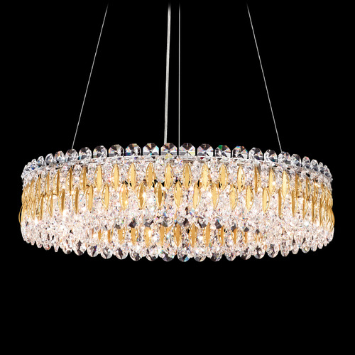 Schonbek Lighting Schonbek Worldwide Lighting Sarella Heirloom Gold Pendant Light with Drum Shade RS8343N-22R