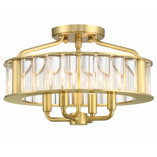 Crystorama Lighting Crystorama Lighting Libby Langdon Farris Aged Brass Semi-Flushmount Light FAR-6000-AG