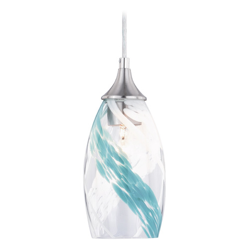 Vaxcel Lighting Vaxcel Lighting Milano Satin Nickel Mini-Pendant Light with Oblong Shade P0278