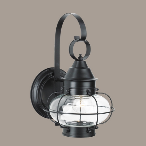 Norwell Lighting Cottage Onion Black Outdoor Wall Light 1323-BL-CL