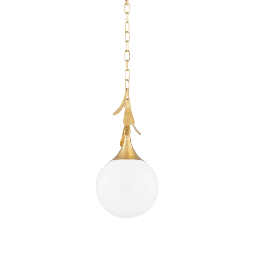 Mitzi by Hudson Valley Victoria Mini Pendant in Vintage Gold Leaf by Hudson Valley Lighting H812701S-VGL
