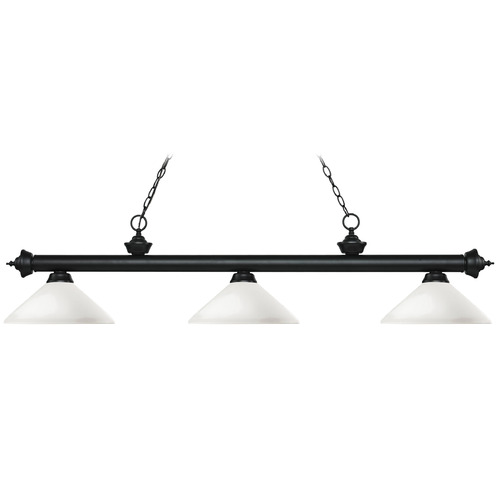 Z-Lite Riviera Matte Black Billiard Light by Z-Lite 200-3MB-AMO14