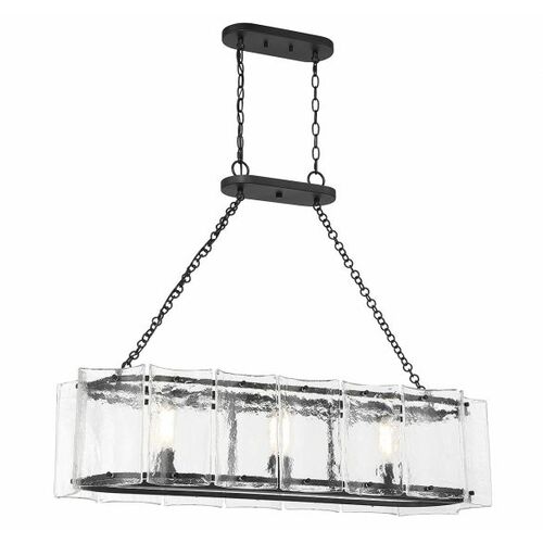 Savoy House Genry 3-Light Linear Chandelier in Matte Black by Savoy House 1-8203-3-89