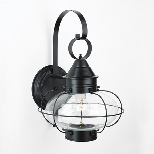 Norwell Lighting Cottage Onion Black Outdoor Wall Light 1324-BL-CL